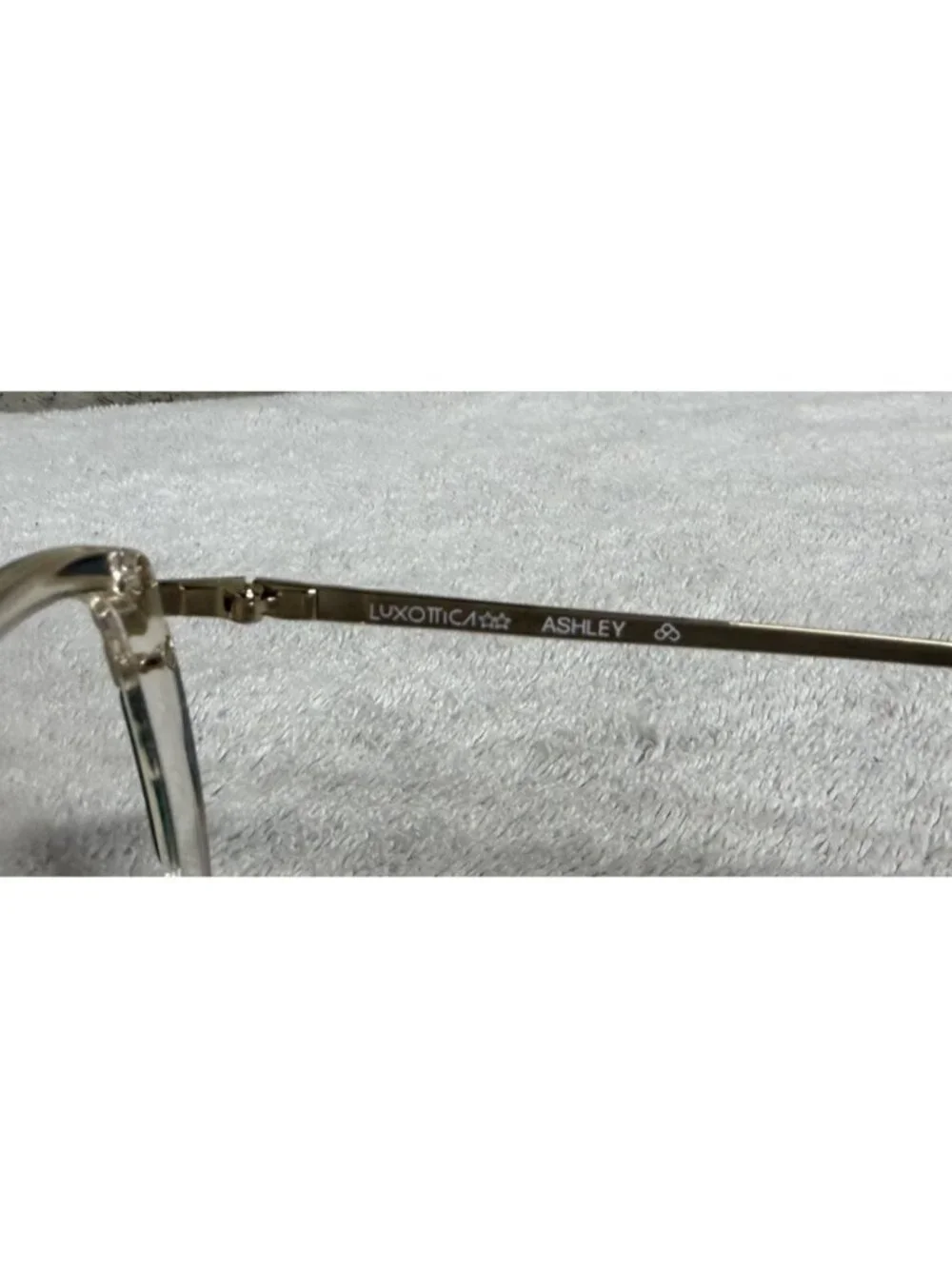 Vintage Luxottica Italy “ASHLEY” Oversized Round Blue Gold Eyeglasses 56-15-135